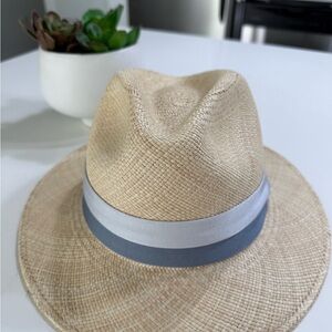 Classic Beige Fedora with Blue Band